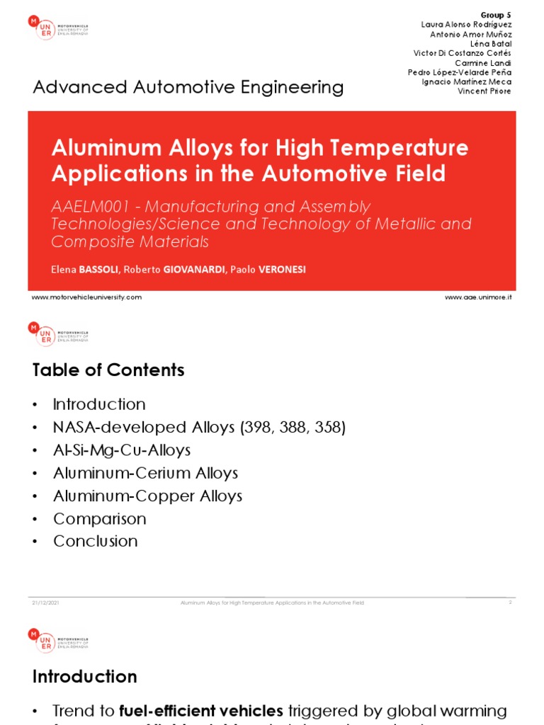 Aluminum Alloys For High Temperature PDF Heat Treating Alloy