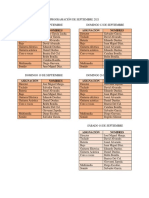 Programación de Septiembre 2021