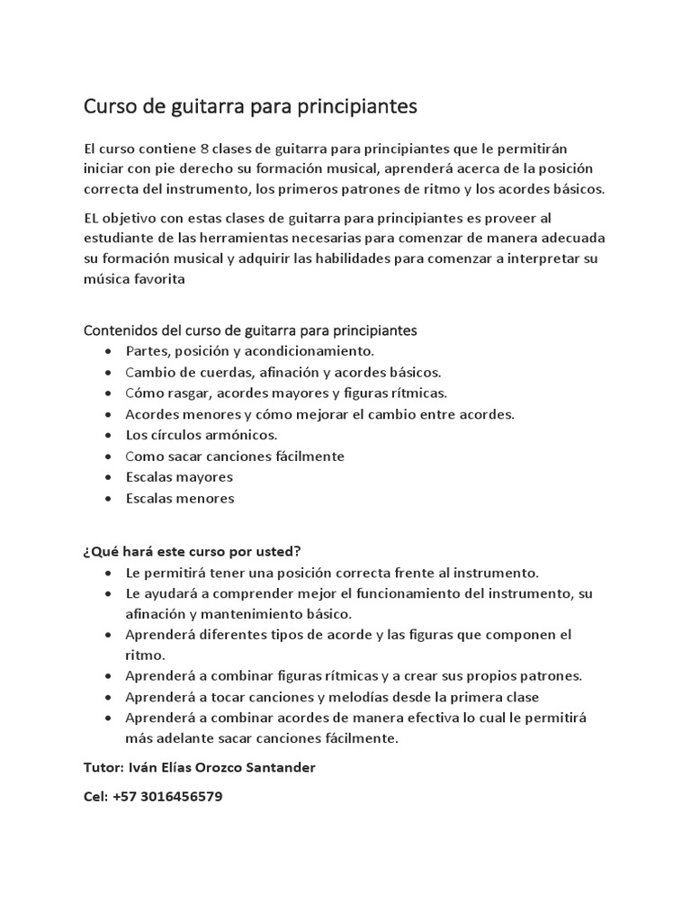 Curso de guitarra para principiantes | PDF
