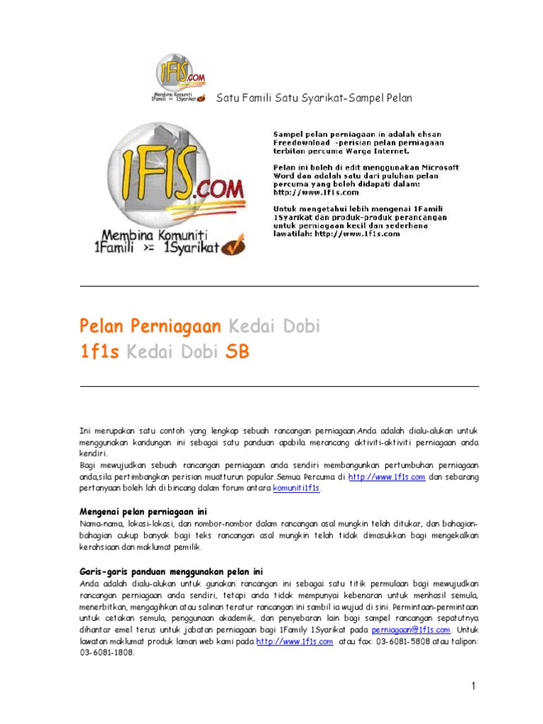 Contoh Nama Perniagaan Perkongsian Dobi