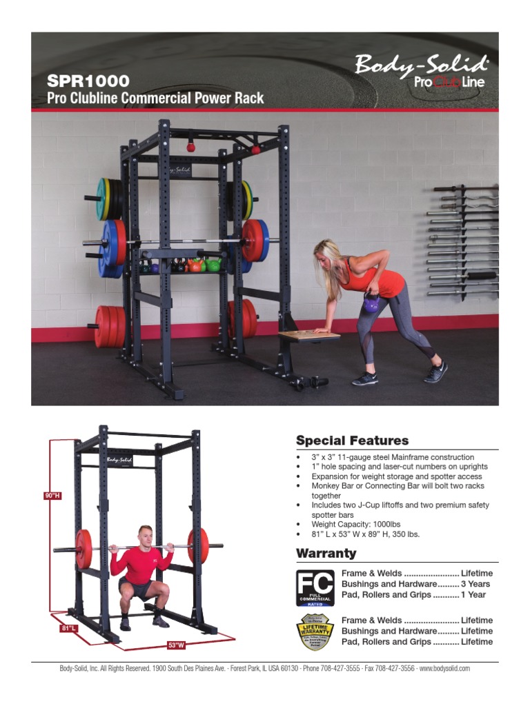 Body-Solid SPR1000 Power Rack Overview | PDF | Vehicles | Manufactured ...
