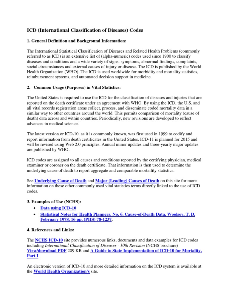 ICD | PDF | International Statistical Classification Of Diseases And ...