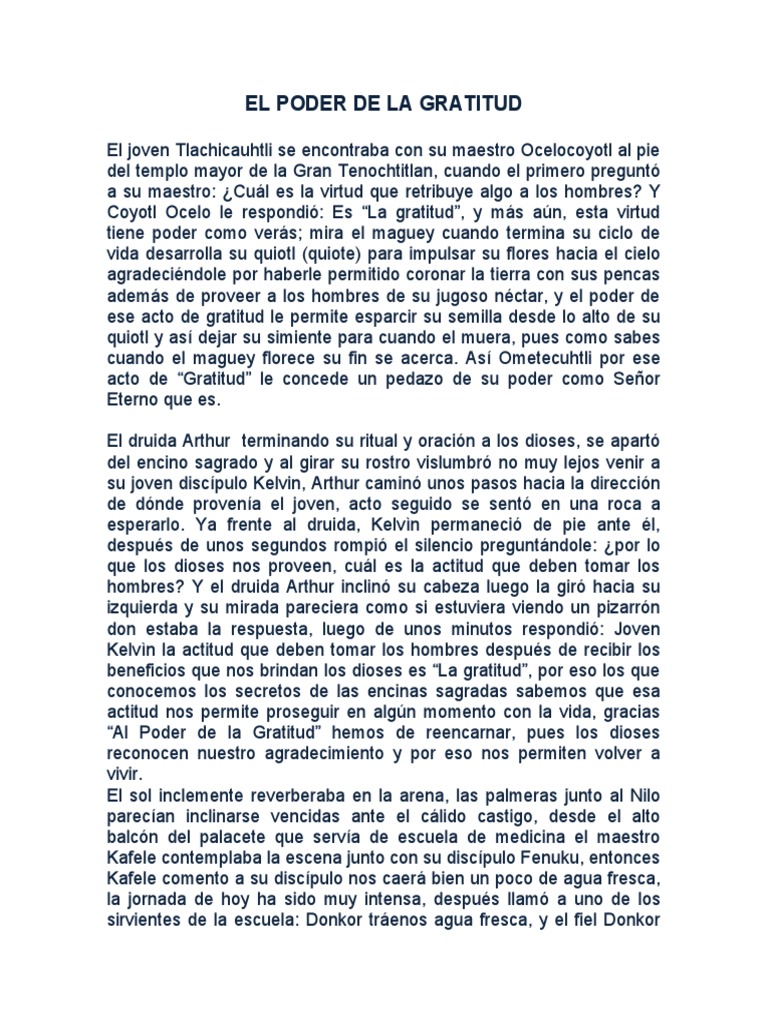 El Poder De La Gratitud Pdf Dom