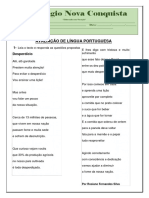 Avaliação de língua portuguesa sobre desperdício de alimentos