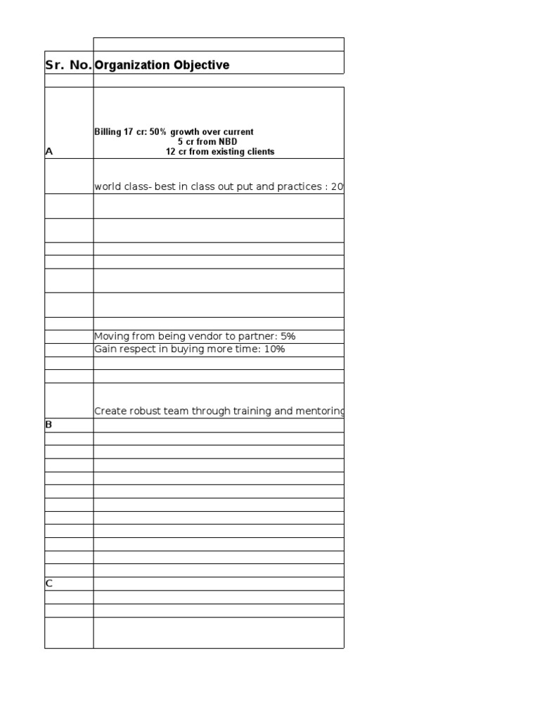 KRA Template | Marketing | Communication