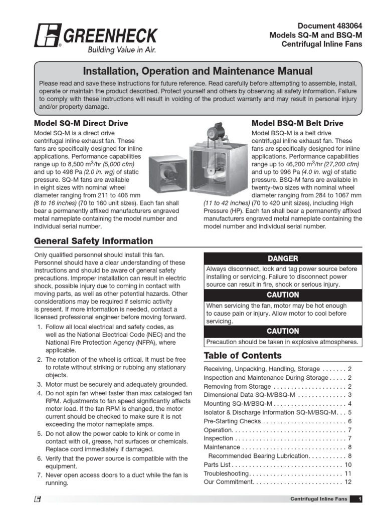 BSQ Greenheck PDF