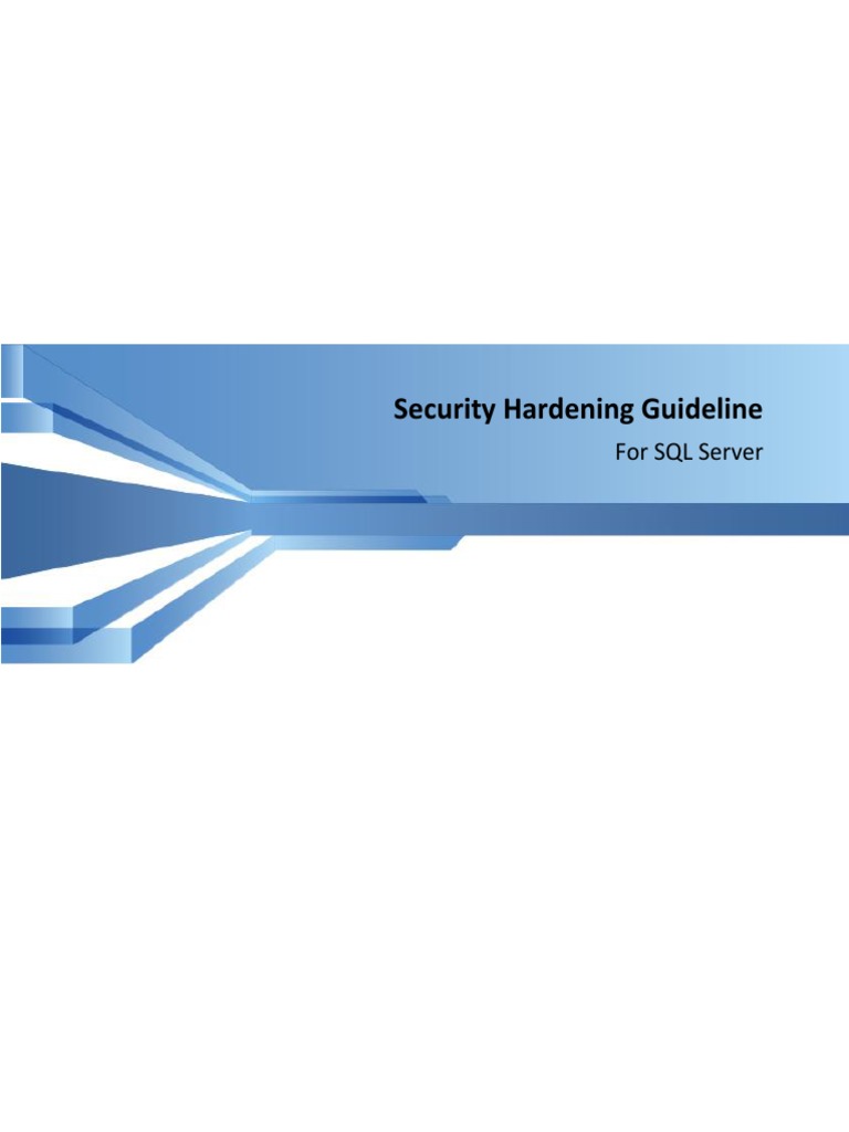 Security Hardening Guideline SQL | PDF