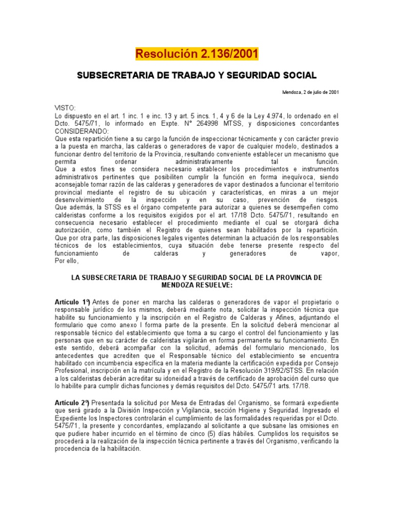 Resolución 2136-01 | PDF