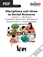 DISS - Mod8 - Dominant Approaches and Ideas of Social Sciences - Insitutionalism and Feminist Theory