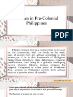 Women in Pre-Colonial Philippines: Reported By: Judy Mae Ferrer