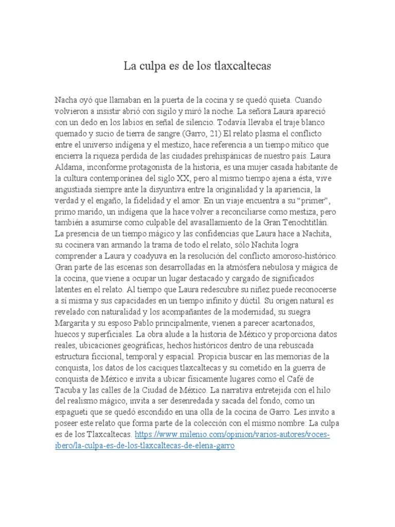 La Culpa Es de Los Tlaxcaltecas