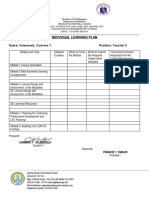 Individual Learning Plan: Name: Valenzuela, Carmina Y. Position: Teacher II