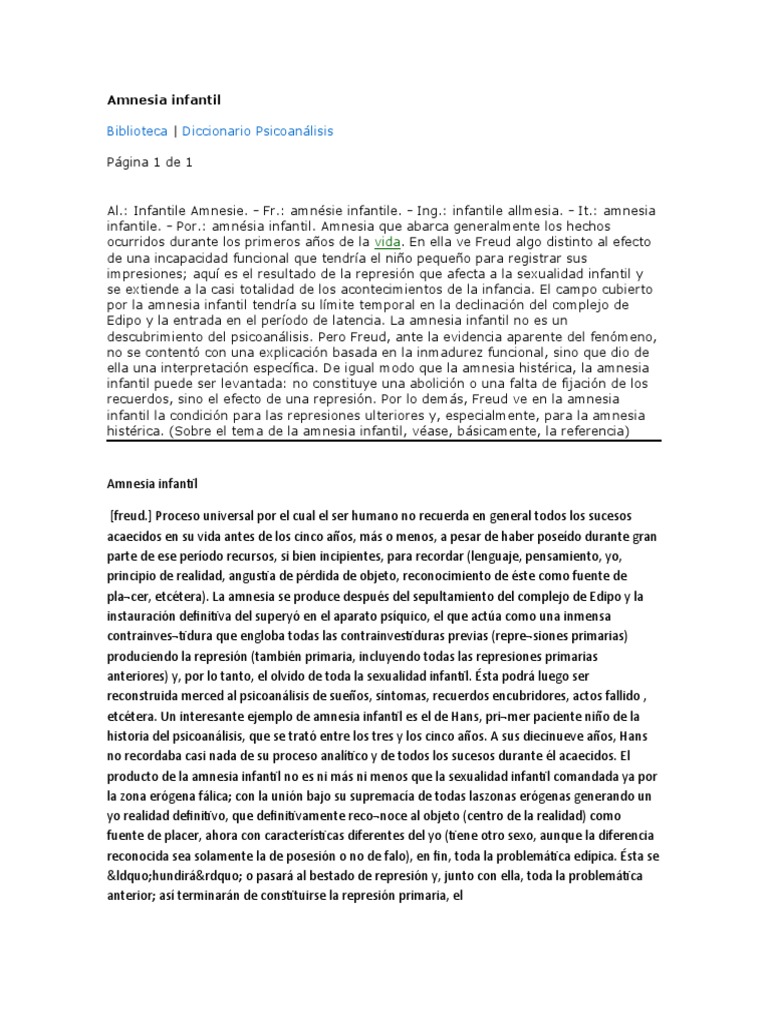 Amnesia Infantil Pdf – Amnesia disociativa – GGNYU