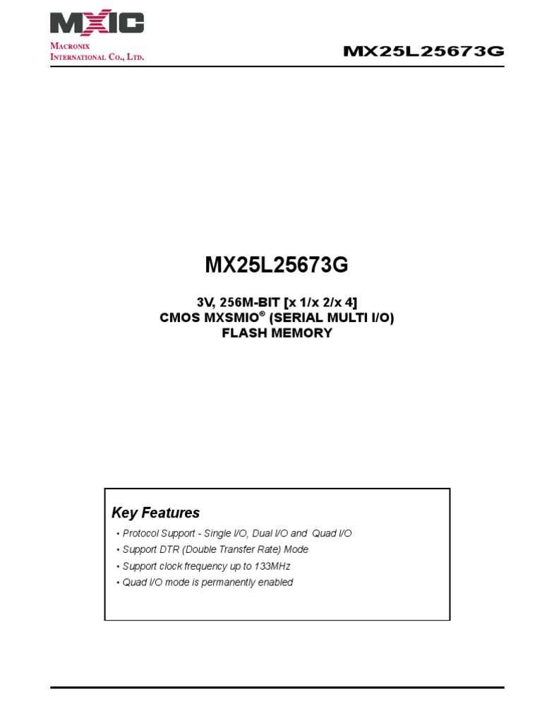 Macronix - Flash-256mbit - MX25L25673G, 3V, 256Mb, V1.4 | PDF | Input ...