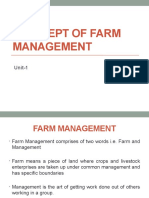 Concept of Farm: Management