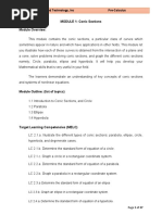 MODULE 1: Conic Sections Module Overview