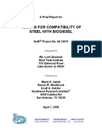Final Report - Testing For Compatibility of Steel With Biodiesel