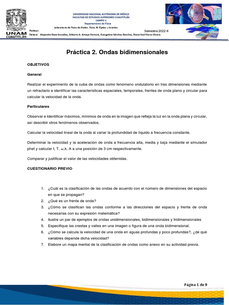 Práctica 2 Cuba de Ondas | PDF | Olas | Óptica