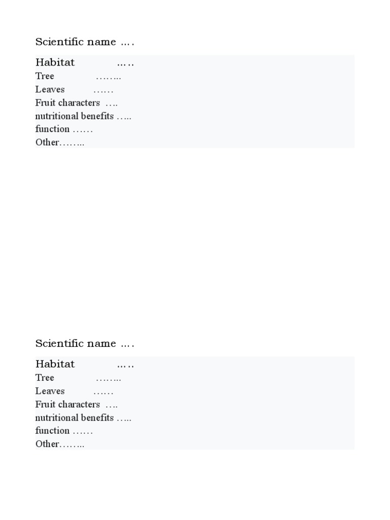 Scientific Name . Habitat . | PDF