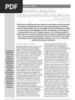 Download Continued Language Development Into Adulthood by Down Syndrome Victoria SN56231912 doc pdf