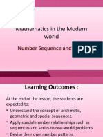 Mathematics in The Modern World: Number Sequence and Series