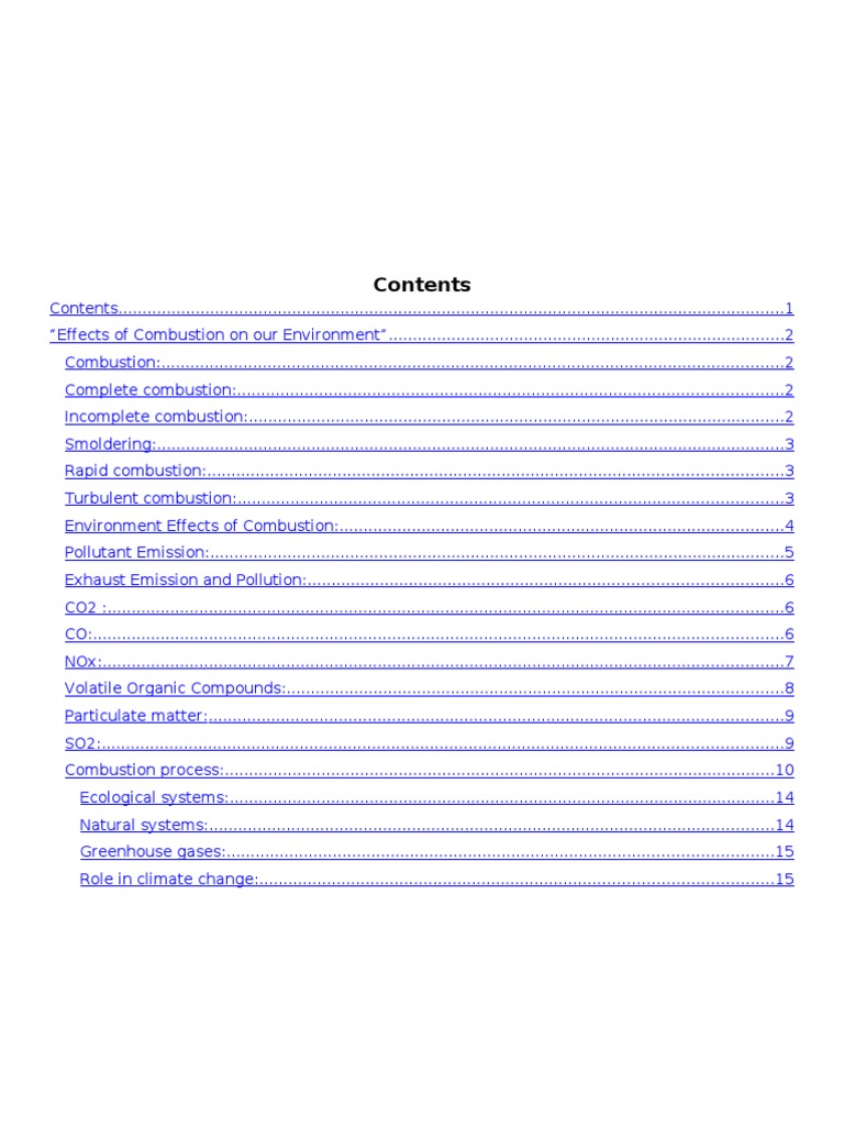 Effects of Combustion on Environment | PDF | Combustion | Greenhouse Effect