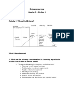 Entrepreneurship Quarter 3 - Module 6 What's More Activity 2: Where Do I Belong?