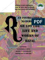 An Instructional Material In: Ge 109 The Life and Works of Rizal