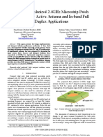 Three Dual Polarized 2.4GHz Microstrip Patch Antennas For Active Antenna and In-Band Full Duplex Applications