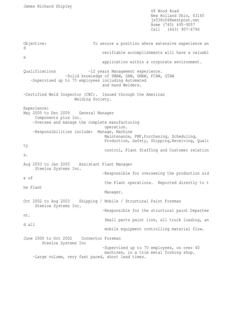 Supervisor Welding Automation