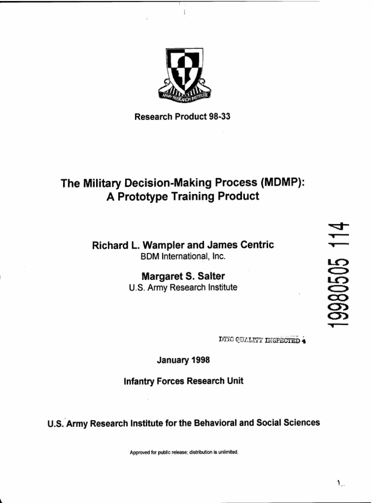 MDMP Prototype Training Product | Download Free PDF | Decision Making ...