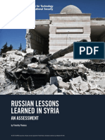 Russian Lessons Learned in Syria: An Assessment