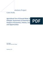 Agricultural Use of Ground Water in Ethiopia Assessment of Potential and Analysis of Economics, Policies, Constraints and Opportunities