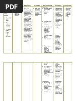 Nursing Care Plan: Assessment Diagnosis Inference Planning Intervention Rationale Evaluation