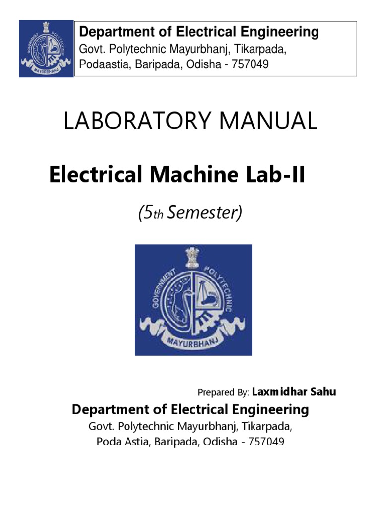 Laboratory Manual Electrical Machine LabII PDF Electric Motor