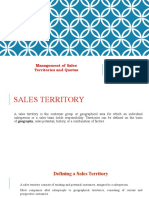 Management of Sales Territories and Quotas
