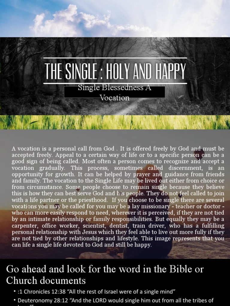 Embracing the Vocation of Single Life | PDF | Catholic Church | God