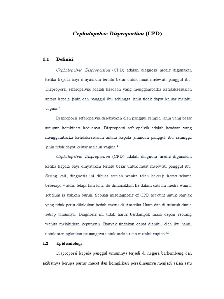 Cephalopelvic Disproportion | PDF | Sains & Matematika