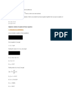 Algebraic Solution of System of Linear Equation:: 1. Elimination by Substitution