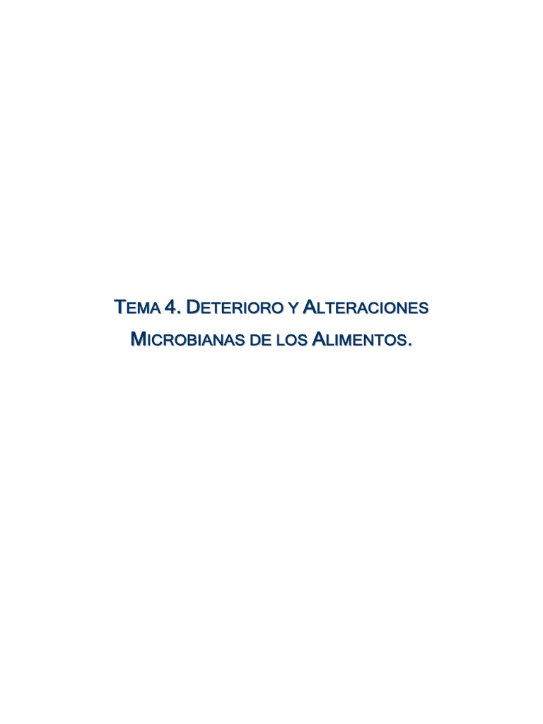 4 Deterioro y Alteraciones Microbianas de Los Alimentos | PDF | Leche ...