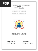 P.P.Savani Chaitanya Vidya Sankul (CBSE) SESSION-2021-2022 Informatics Practices Standard: 12 Science