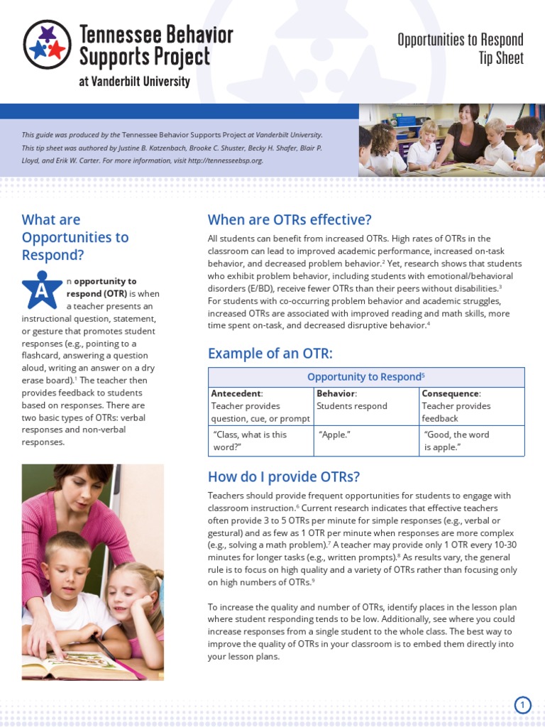 Enhancing Classroom Engagement with OTRs | PDF | Lesson Plan | Teachers