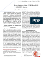 An Empirical Examination of The CAPM On BSE SENSEX Stocks: Soumys Shetty, Janet Jyothi D Souza