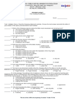 Christian Living Exam For Grade 5