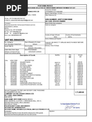 Performa Invoice TT