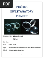 Physics Investagatory Project: Submitted By: Vikash Prasad Xii - A