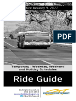 Burlington Transit - Temporary Ride Guide (Jan. 9, 2022)