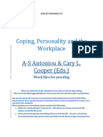 Coping, Personality and The Workplace: A-S Antoniou & Cary L. Cooper (Eds.)