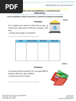 Evaluación - Problemas Sumas y Restas