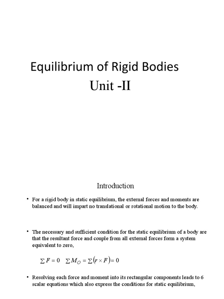 Static Equilibrium of Rigid Bodies | PDF | Force | Euclidean Vector